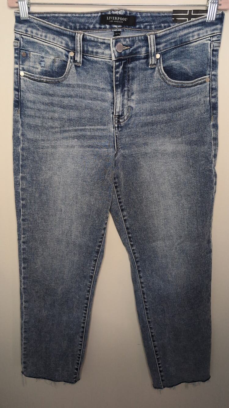 NWT Liverpool ECO High Rise Skinny Jeans Size 10 30 Raw Hem Denim